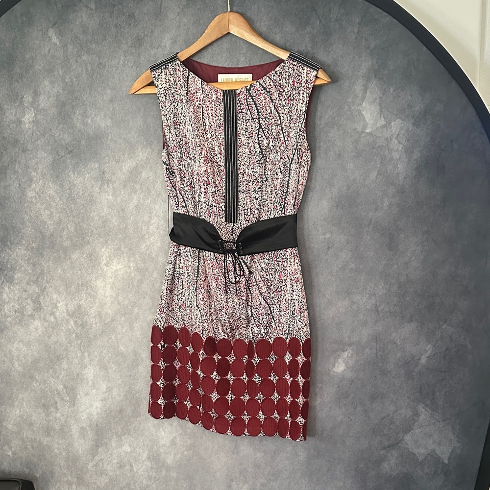 Lauren Moffatt Multicolor Patterned Mini Dress Wi… - image 1
